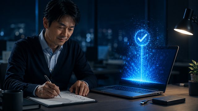 「戻せた」まで確認する