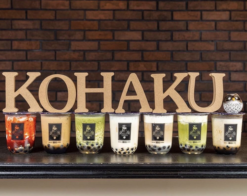 運営していたタピオカドリンク店「琥珀 KOHAKU」の商品ラインナップ